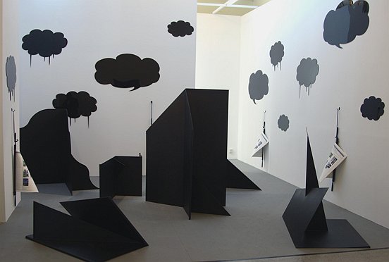 Liu Ding: Gravestone for Rumour Mongers, 2008, Installation, steel, acrylic, paper