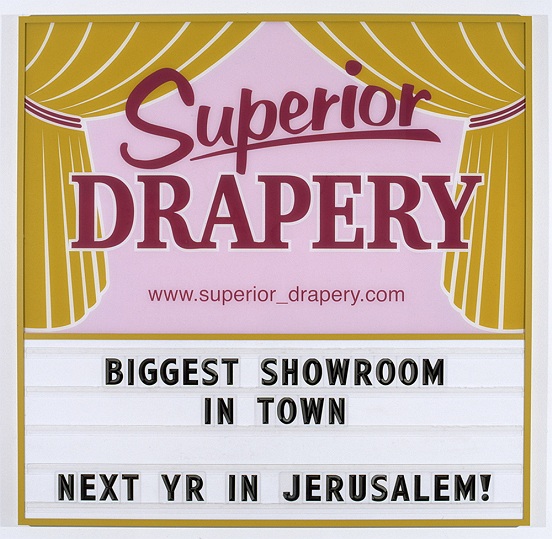 Superior Drapery , 2002 Mixed media Aluminum lacquer enamel plexiglas plastic letters 198 x 198 cm