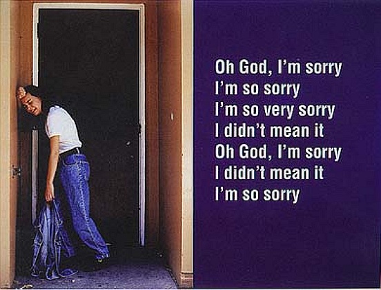 Oh Good I am so sorry, 1993,  laminated c-print on sintra, lacquer, enamel & aluminium